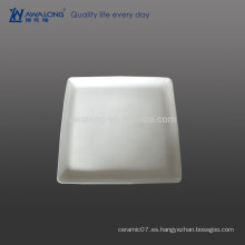 De alta calidad Deep Square Fine Hueso China Pure White Plates Porcelana diferentes formas Blanco